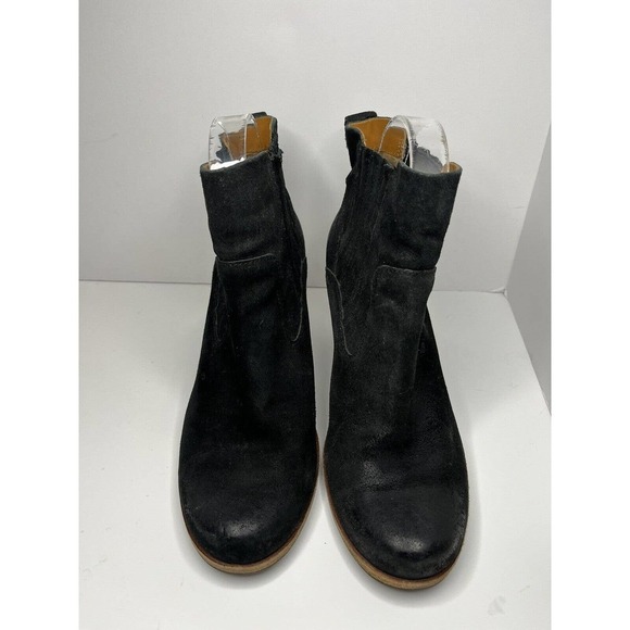 Kork Ease 7 Sherrill Cinca Bootie Distressed Black Suede Heeled Boot Casual - Picture 4 of 6